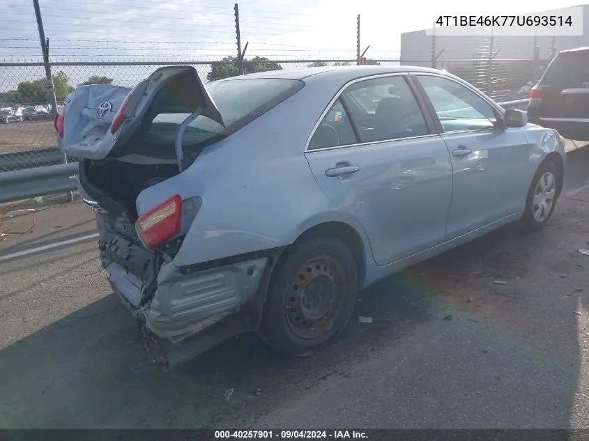 2007 Toyota Camry Le VIN: 4T1BE46K77U693514 Lot: 40257901