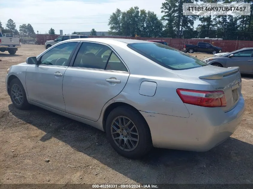 4T1BE46K97U647487 2007 Toyota Camry Le