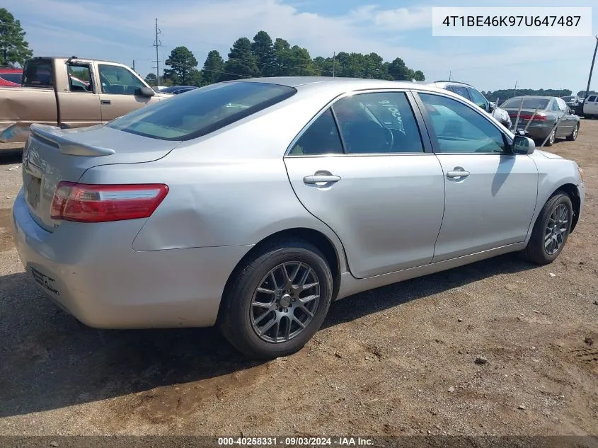 4T1BE46K97U647487 2007 Toyota Camry Le