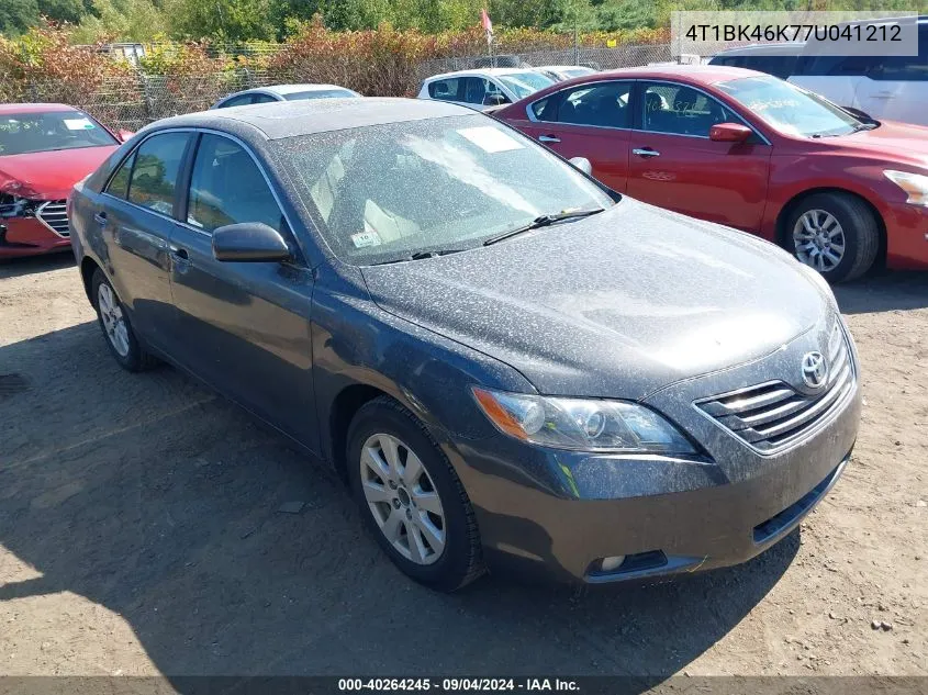 4T1BK46K77U041212 2007 Toyota Camry Xle V6