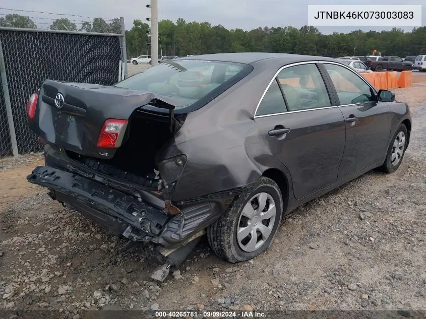 2007 Toyota Camry Le V6 VIN: JTNBK46K073003083 Lot: 40265781