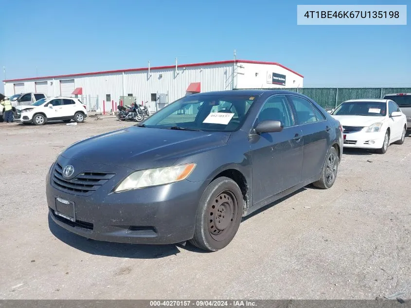 2007 Toyota Camry Le VIN: 4T1BE46K67U135198 Lot: 40270157