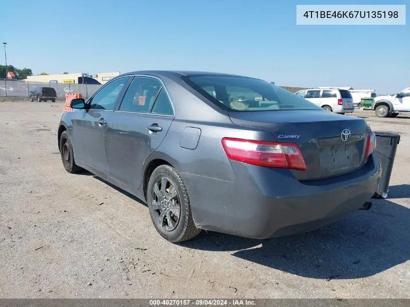 4T1BE46K67U135198 2007 Toyota Camry Le