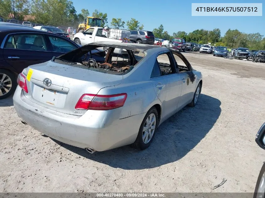 4T1BK46K57U507512 2007 Toyota Camry Xle V6