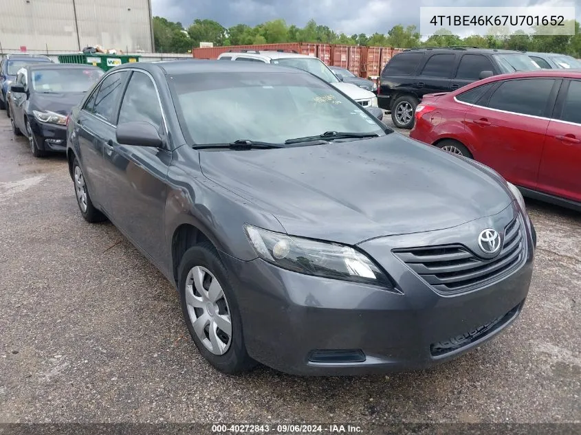 2007 Toyota Camry Le VIN: 4T1BE46K67U701652 Lot: 40272843