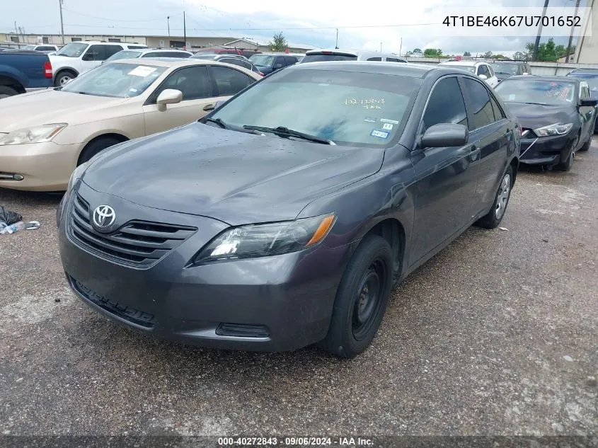 4T1BE46K67U701652 2007 Toyota Camry Le