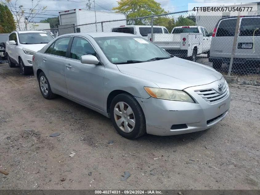 2007 Toyota Camry Le VIN: 4T1BE46K67U546777 Lot: 40274031