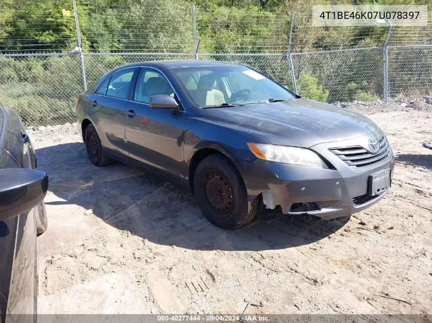 2007 Toyota Camry Le VIN: 4T1BE46K07U078397 Lot: 40277444