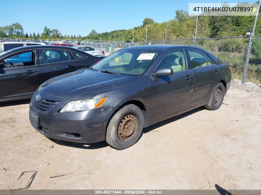 4T1BE46K07U078397 2007 Toyota Camry Le