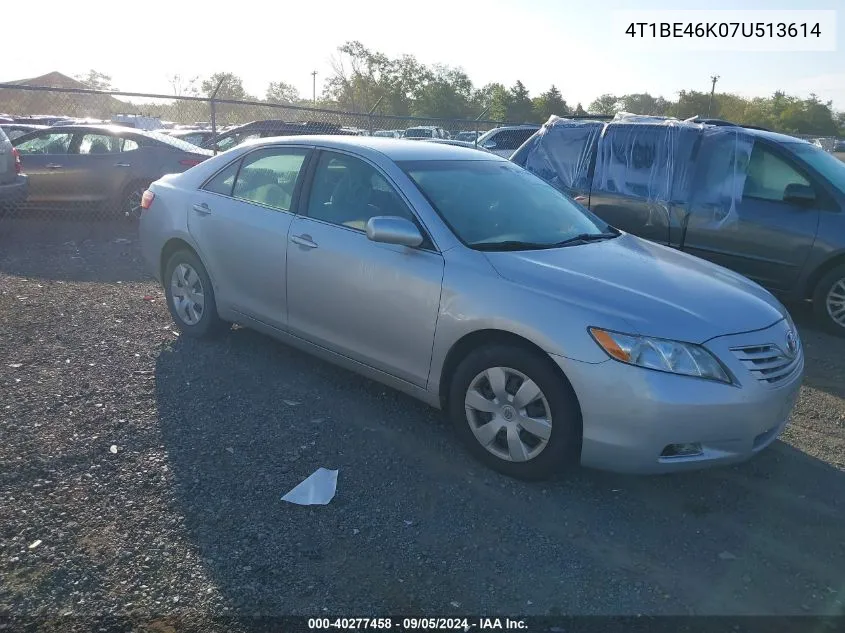 4T1BE46K07U513614 2007 Toyota Camry Le