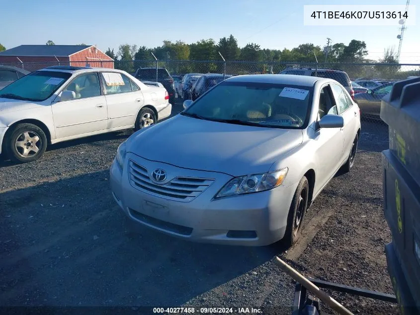 4T1BE46K07U513614 2007 Toyota Camry Le