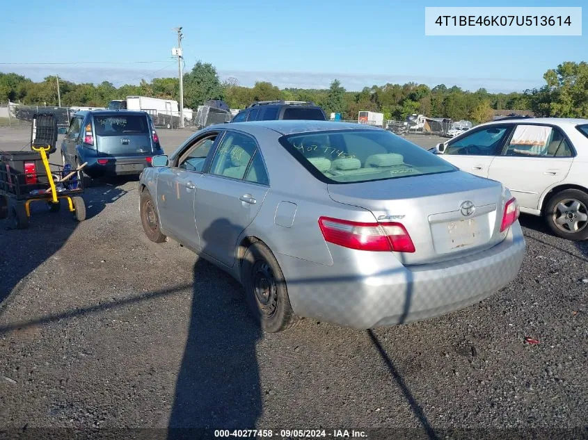 2007 Toyota Camry Le VIN: 4T1BE46K07U513614 Lot: 40277458