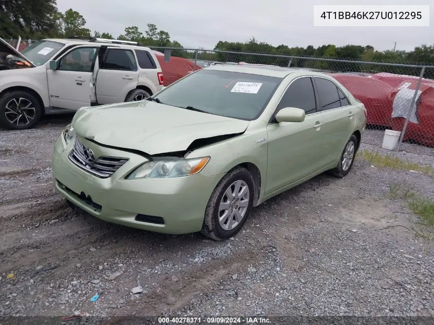 2007 Toyota Camry Hybrid VIN: 4T1BB46K27U012295 Lot: 40278371