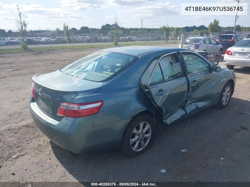 2007 Toyota Camry Le VIN: 4T1BE46K97U536745 Lot: 40280375