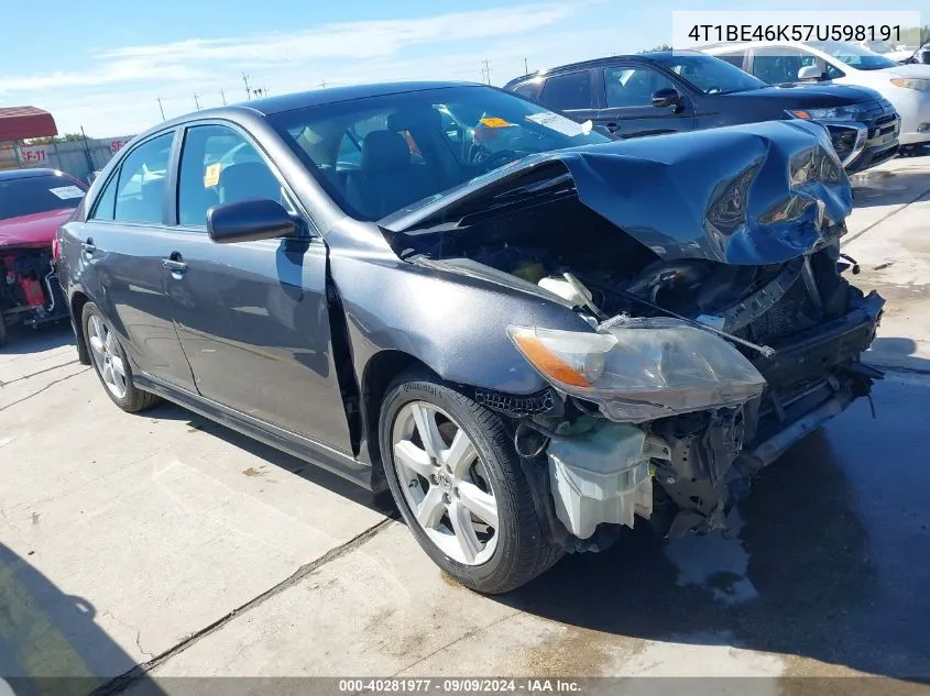 2007 Toyota Camry Se VIN: 4T1BE46K57U598191 Lot: 40281977