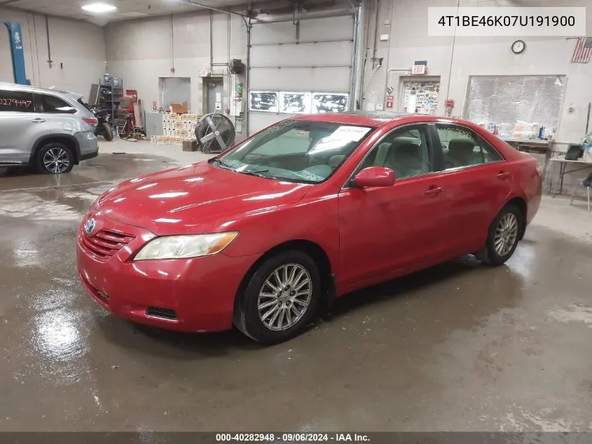 4T1BE46K07U191900 2007 Toyota Camry Le