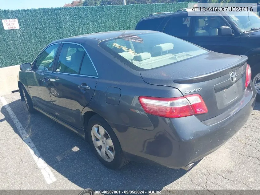 2007 Toyota Camry Le V6 VIN: 4T1BK46KX7U023416 Lot: 40287861