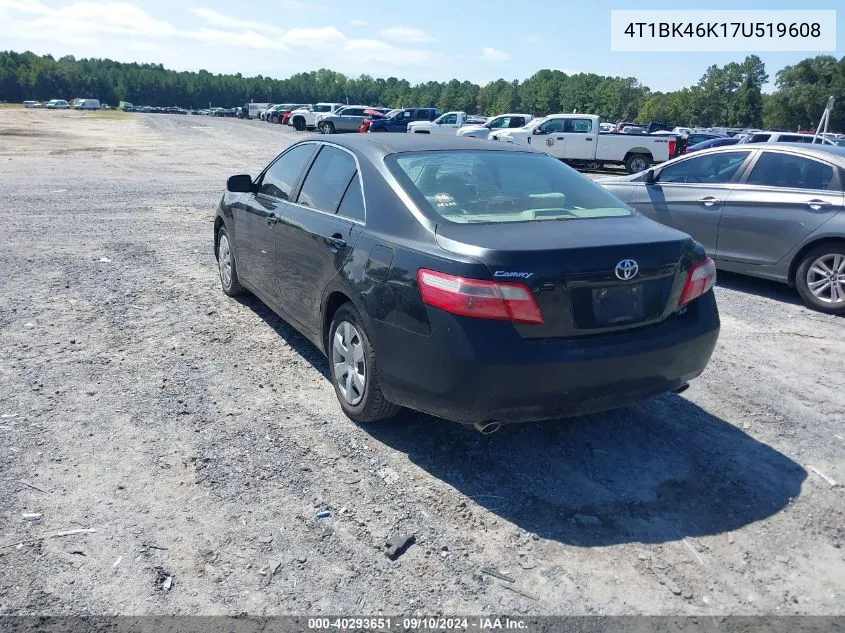 2007 Toyota Camry Le V6 VIN: 4T1BK46K17U519608 Lot: 40293651