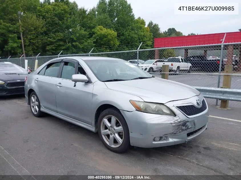 4T1BE46K27U009985 2007 Toyota Camry Se