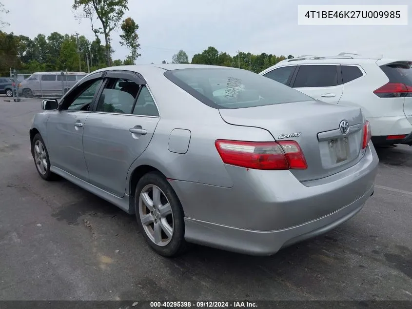 2007 Toyota Camry Se VIN: 4T1BE46K27U009985 Lot: 40295398