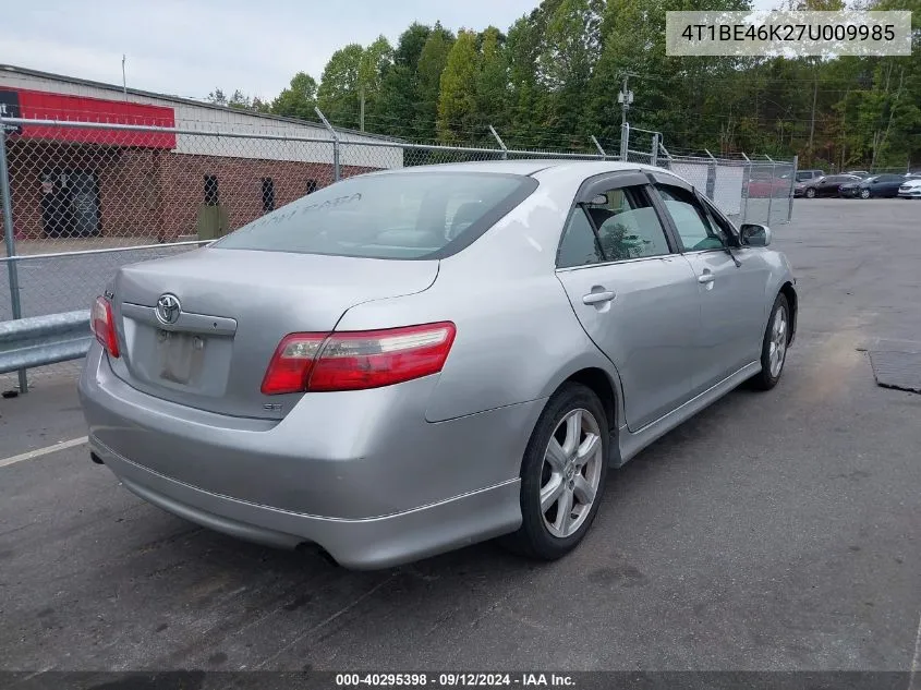 4T1BE46K27U009985 2007 Toyota Camry Se