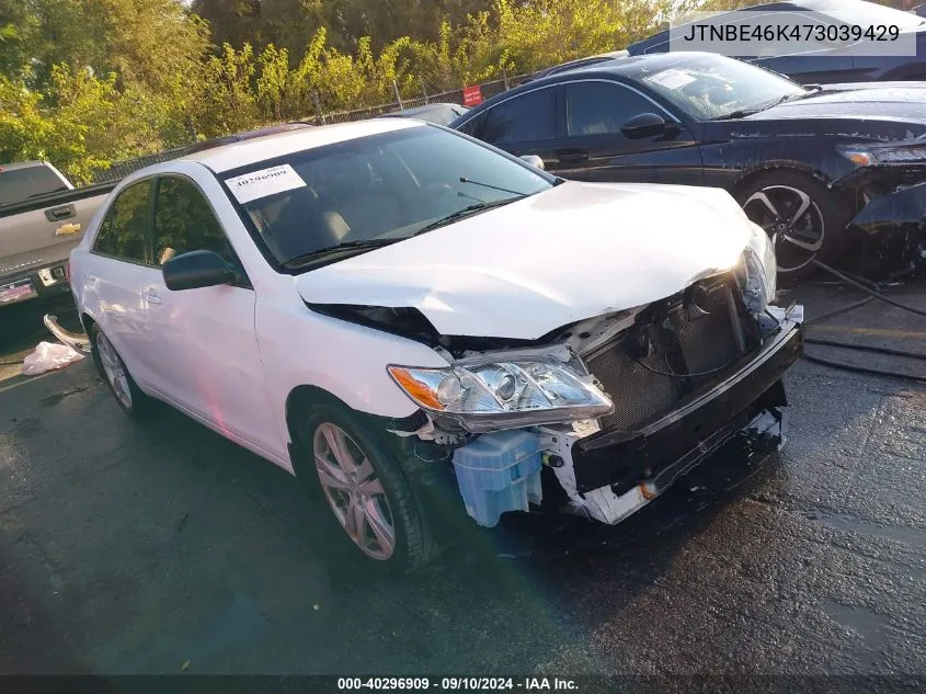 2007 Toyota Camry Le VIN: JTNBE46K473039429 Lot: 40296909