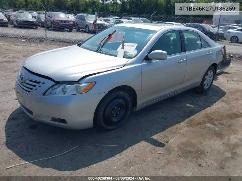 4T1BE46K27U186259 2007 Toyota Camry Le