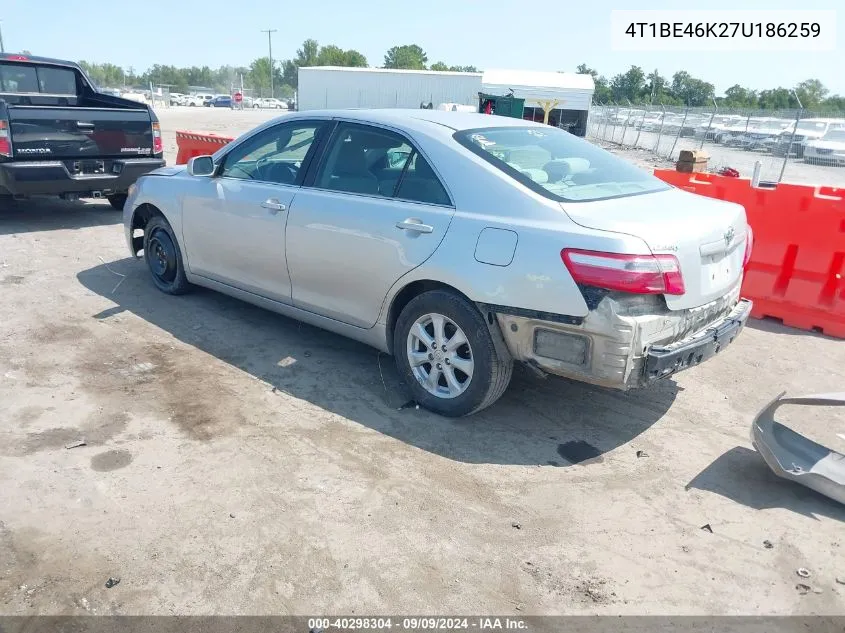 2007 Toyota Camry Le VIN: 4T1BE46K27U186259 Lot: 40298304