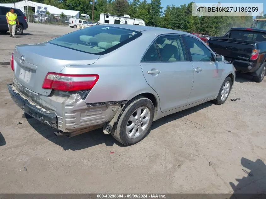 2007 Toyota Camry Le VIN: 4T1BE46K27U186259 Lot: 40298304