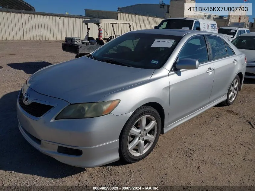 4T1BK46KX7U007703 2007 Toyota Camry Se V6