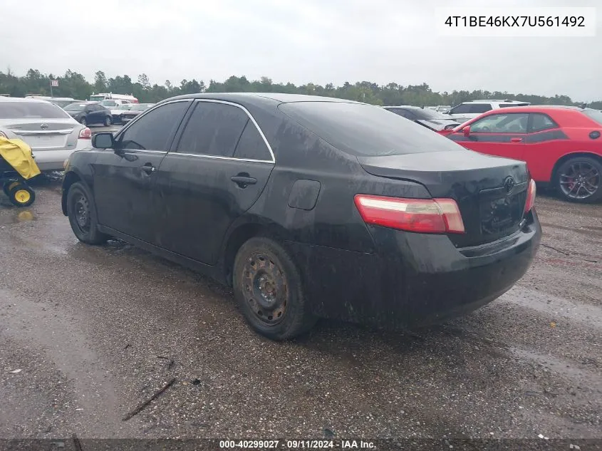 2007 Toyota Camry Ce VIN: 4T1BE46KX7U561492 Lot: 40299027