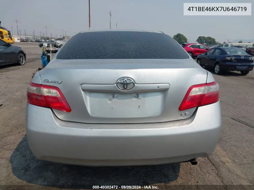 2007 Toyota Camry Le VIN: 4T1BE46KX7U646719 Lot: 40302472