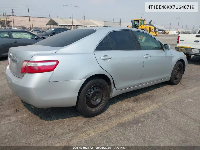 2007 Toyota Camry Le VIN: 4T1BE46KX7U646719 Lot: 40302472