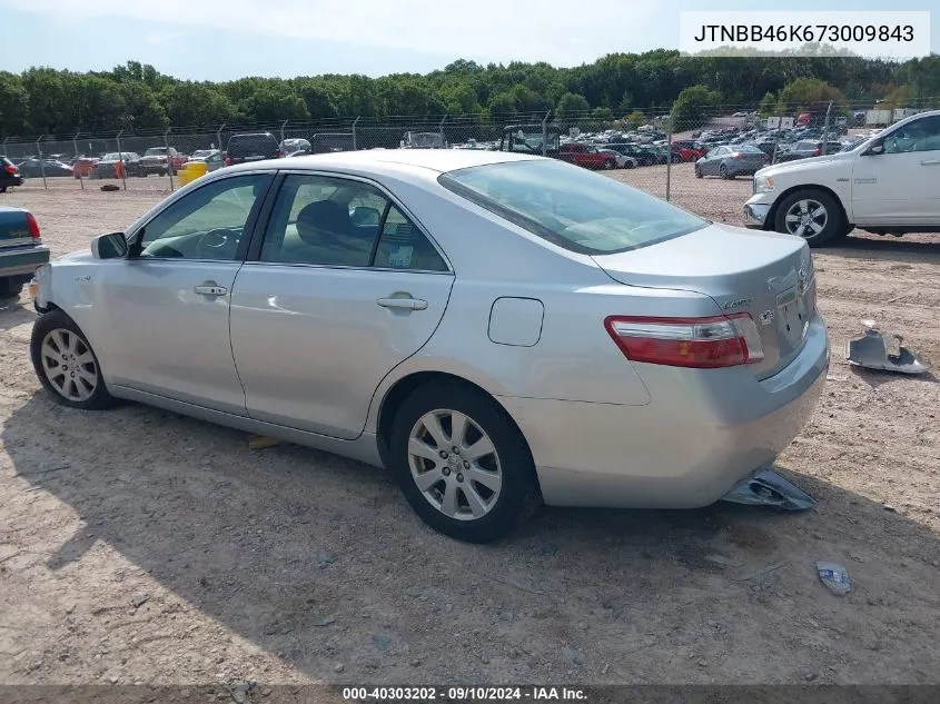 2007 Toyota Camry Hybrid VIN: JTNBB46K673009843 Lot: 40303202