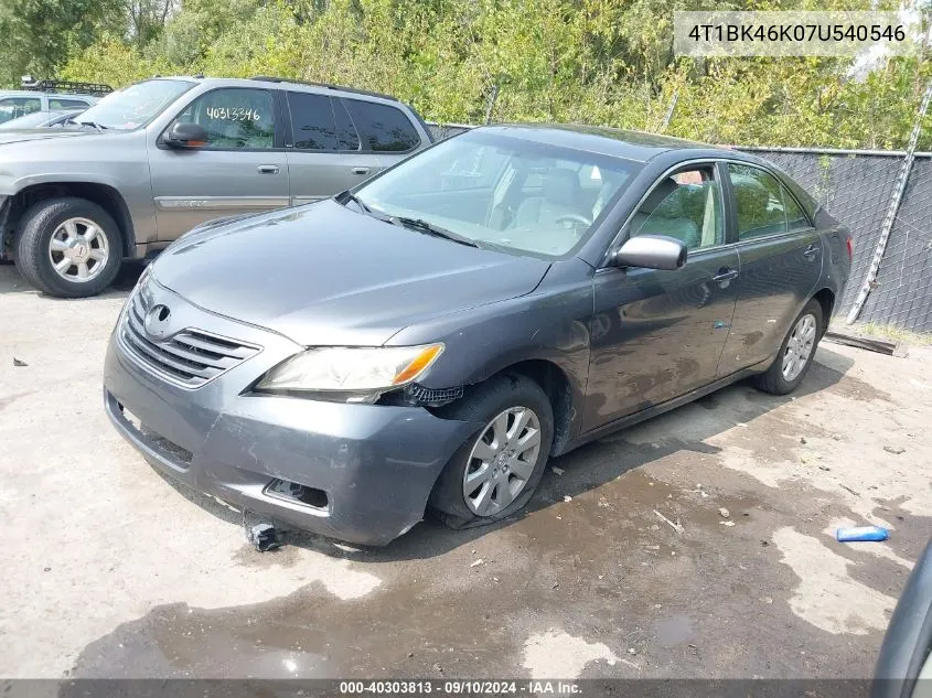 2007 Toyota Camry Xle V6 VIN: 4T1BK46K07U540546 Lot: 40303813