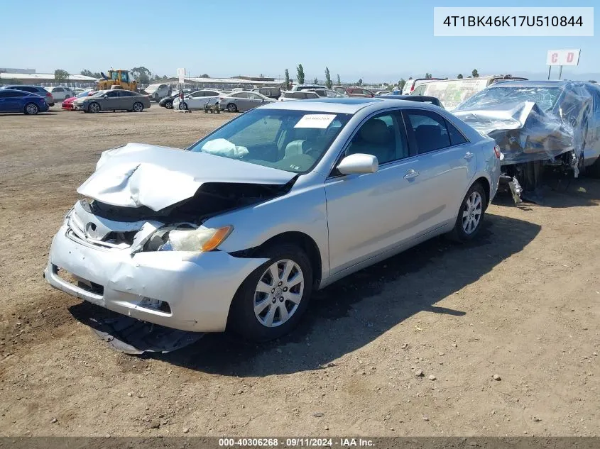 4T1BK46K17U510844 2007 Toyota Camry Xle V6