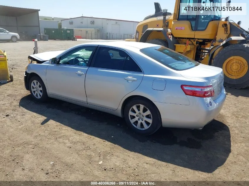 2007 Toyota Camry Xle V6 VIN: 4T1BK46K17U510844 Lot: 40306268