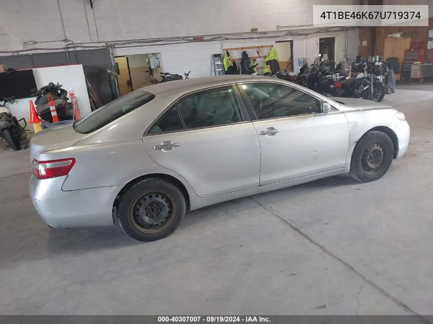 4T1BE46K67U719374 2007 Toyota Camry Ce