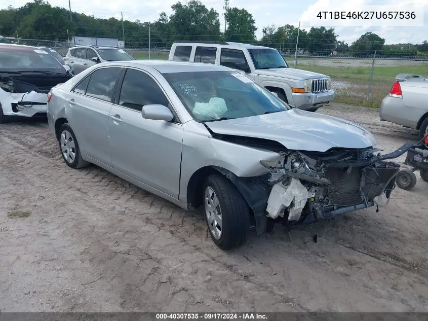 2007 Toyota Camry Le VIN: 4T1BE46K27U657536 Lot: 40307535