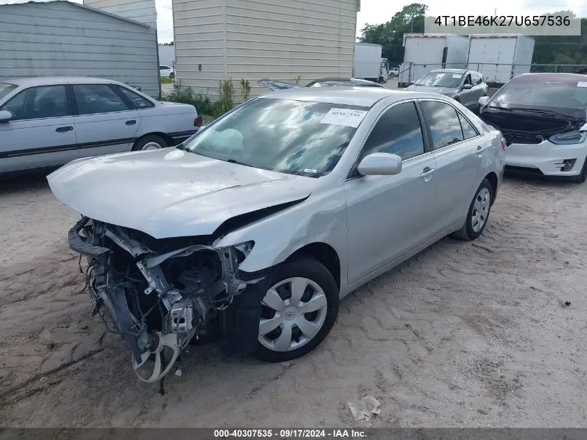 4T1BE46K27U657536 2007 Toyota Camry Le