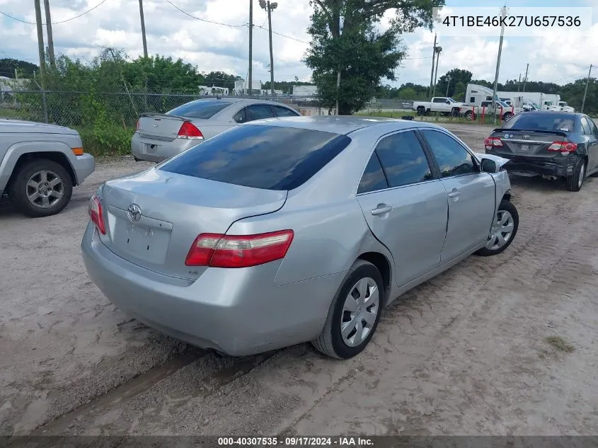 4T1BE46K27U657536 2007 Toyota Camry Le