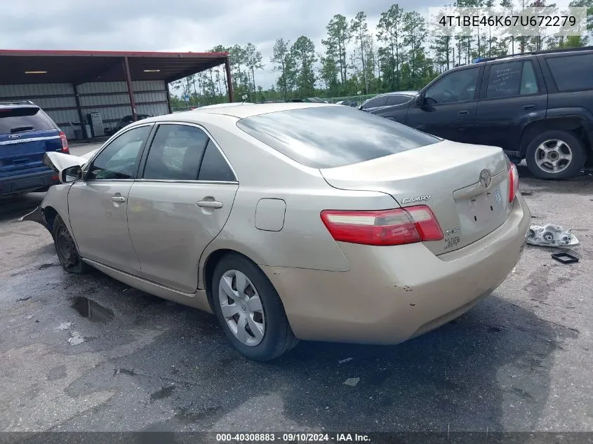 2007 Toyota Camry Ce VIN: 4T1BE46K67U672279 Lot: 40308883