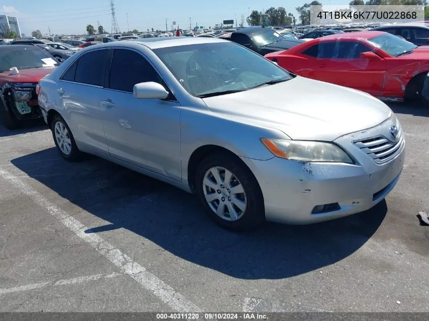 4T1BK46K77U022868 2007 Toyota Camry Xle V6