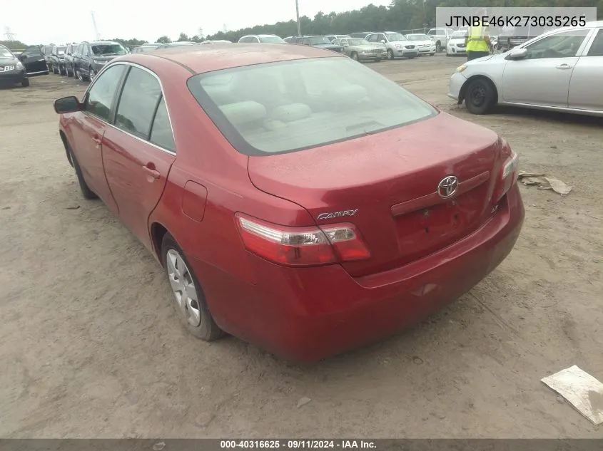 JTNBE46K273035265 2007 Toyota Camry Le