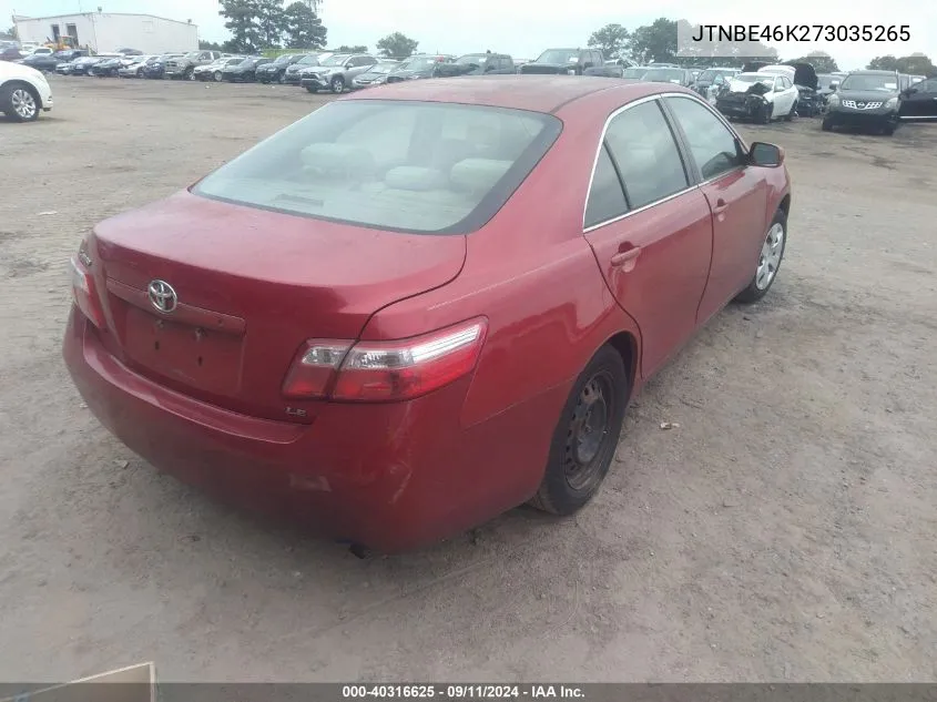 JTNBE46K273035265 2007 Toyota Camry Le