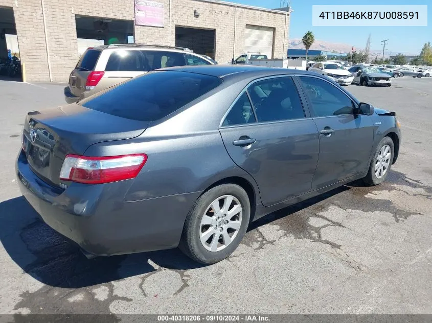 2007 Toyota Camry Hybrid VIN: 4T1BB46K87U008591 Lot: 40318206