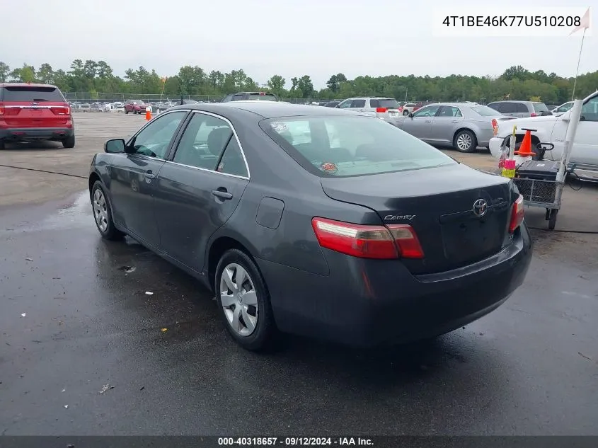 4T1BE46K77U510208 2007 Toyota Camry Le