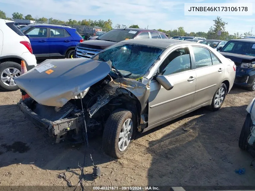 2007 Toyota Camry Ce/Le/Xle/Se VIN: JTNBE46K173106178 Lot: 40321671