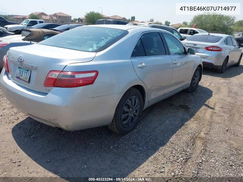 2007 Toyota Camry Le VIN: 4T1BE46K07U714977 Lot: 40323294