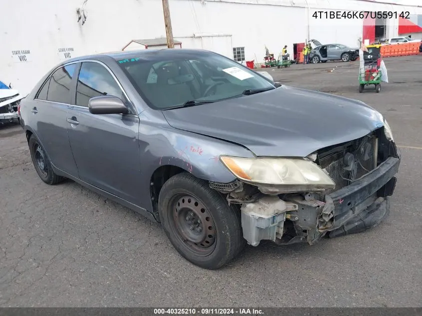 4T1BE46K67U559142 2007 Toyota Camry Le